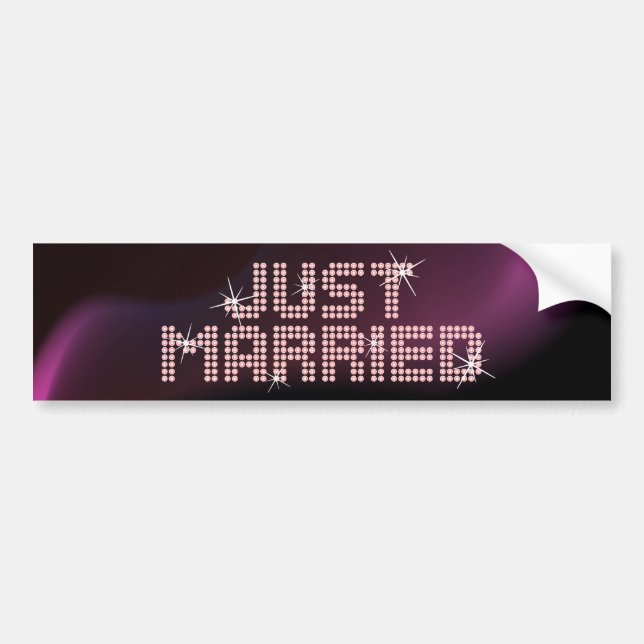 Just Married Glamor bumper sticker (Front)