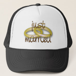 Just Married Going Away Groom's Cap