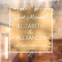 Just Married! Gold Faux Foil