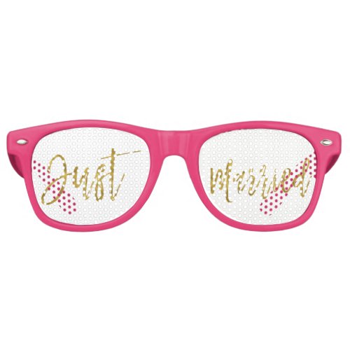 Just Married Gold Foil Party Sunglasses