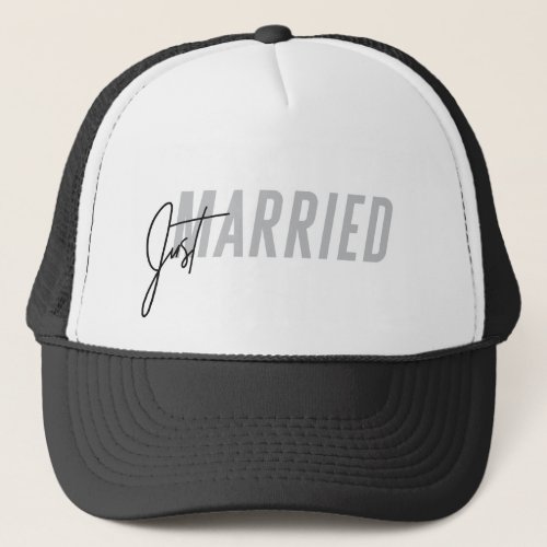 Just Married Hat for him  Newlywed Hat _ Grey