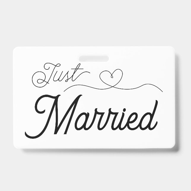 Just Married Heart Badge (Front)