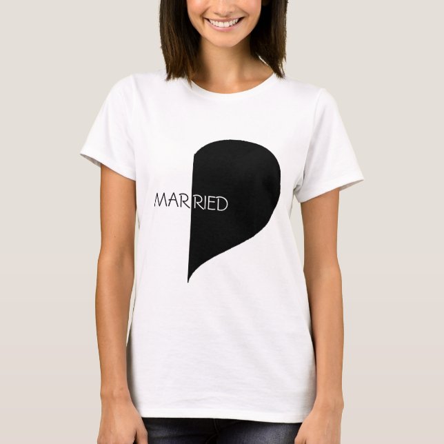 (Just) Married Heart Half Shirt (Front)