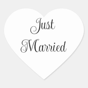Just Married Heart Sticker