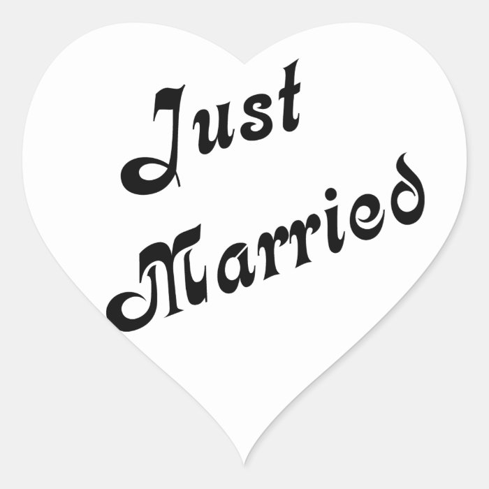 Just Married Heart Sticker