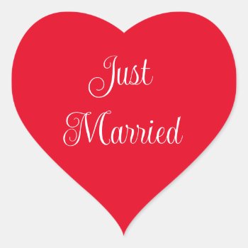 Just Married Heart Stickers by photographybydebbie at Zazzle