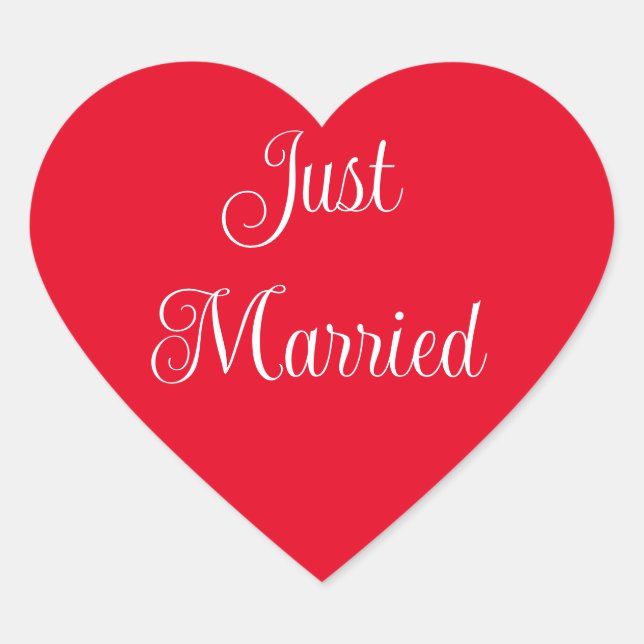 Just Married Heart Stickers (Front)