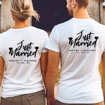 Just Married Heart Wedding Newlywed Couple T-Shirt<br><div class="desc">Celebrate your holy matrimony in style with this cute Just Married white t-shirt.  Customize it by the bride and groom's name and wedding anniversary date.</div>
