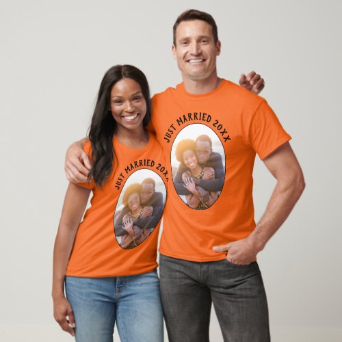 Just Married His And Hers Orange Unisex T_Shirt