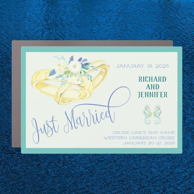 Just Married Honeymoon Cruise Door Decoration Car Magnet (Creator Uploaded)