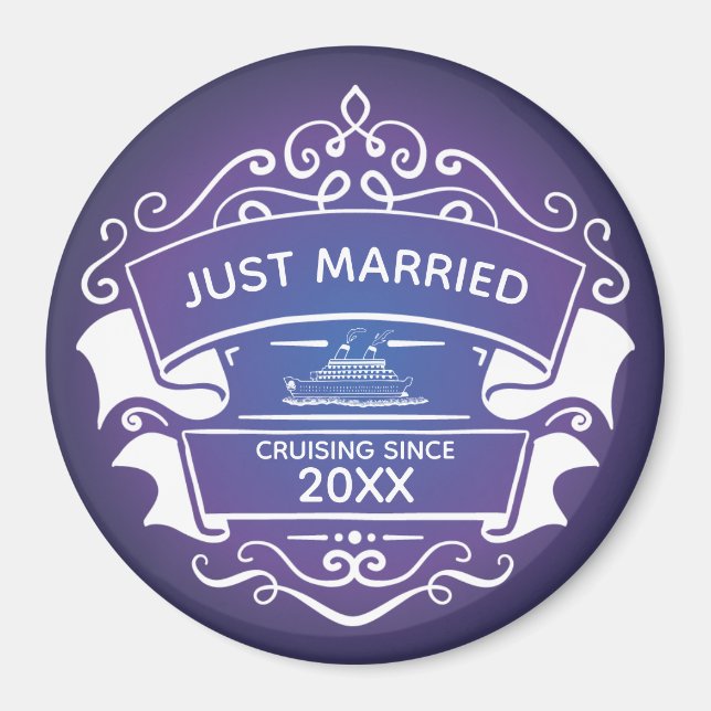 Just Married Honeymoon Cruise Magnet (Front)