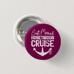 Just Married Honeymoon Cruise Ring Matching Gifts Button