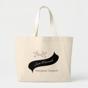 Just Married Honeymoon Essentials Large Tote Bag