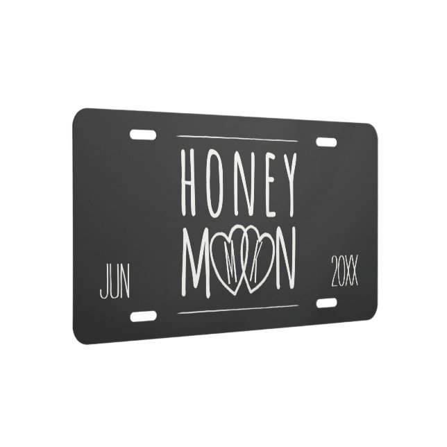 Just Married Honeymoon Road Trip Licence Plate | Zazzle
