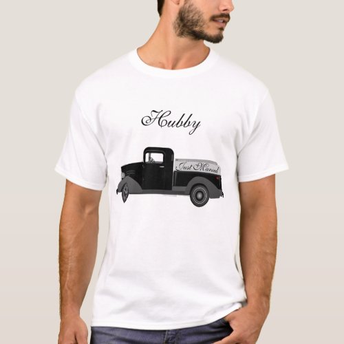 Just Married Hubby Wifey Truck T_Shirt Blk Gray