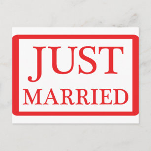 just married icon announcement postcard