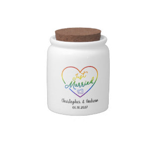 Just Married III - LGBTQ Wedding Candy Jar