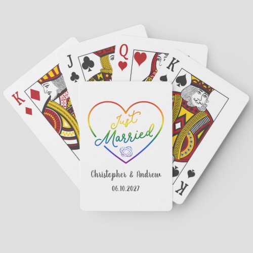 Just Married III - LGBTQ Wedding Poker Cards