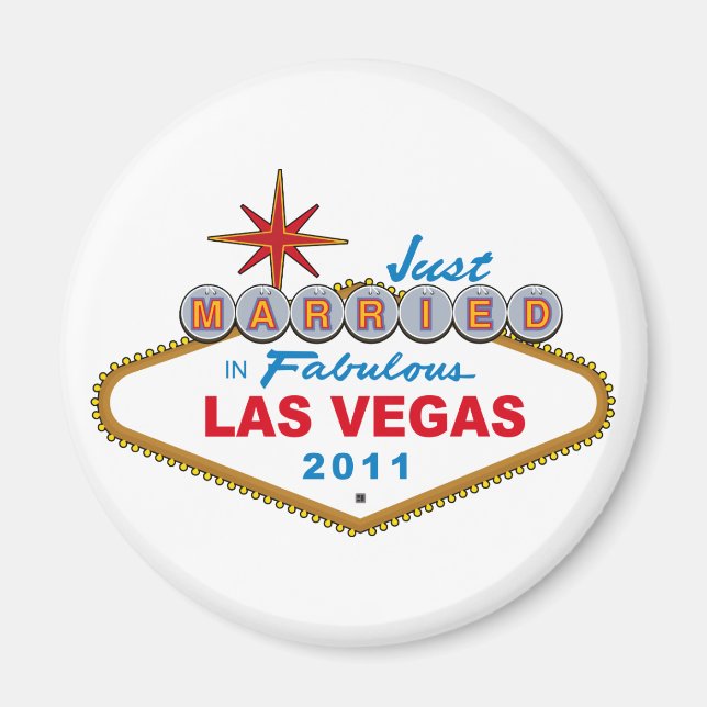 Just Married In Fabulous Las Vegas 2011 Magnet (Front)