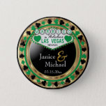 Just Married in Fabulous Las Vegas | Green Button<br><div class="desc">Do it in style with this Popular Las Vegas Wedding Button Pin. Featured in a green, black and faux gold metallic poker chip style designed with the saying "Married in Fabulous Las Vegas Nevada" ready for you to personalize. Makes a great party favor keepsake for your guests. More colors are...</div>