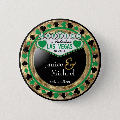 Just Married in Fabulous Las Vegas  Green Button