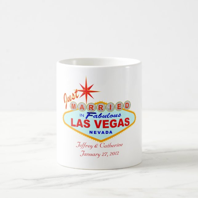 Just Married in Las Vegas Coffee Mug (Center)