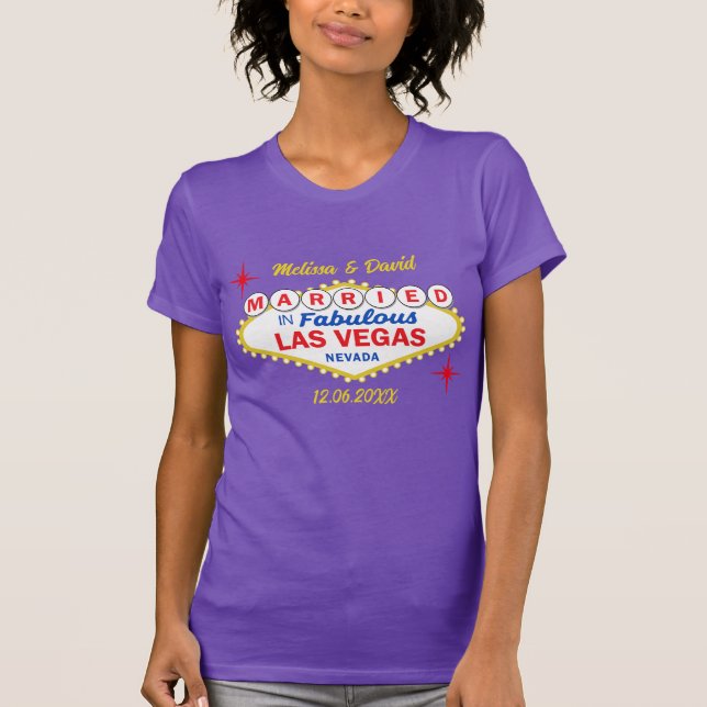 Just Married in Las Vegas Wedding T-Shirt (Front)