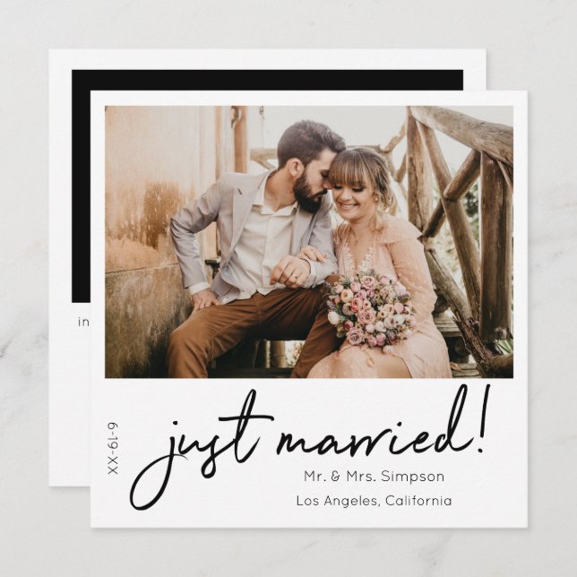 Just Married Instant Photo Announcement (Front/Back)