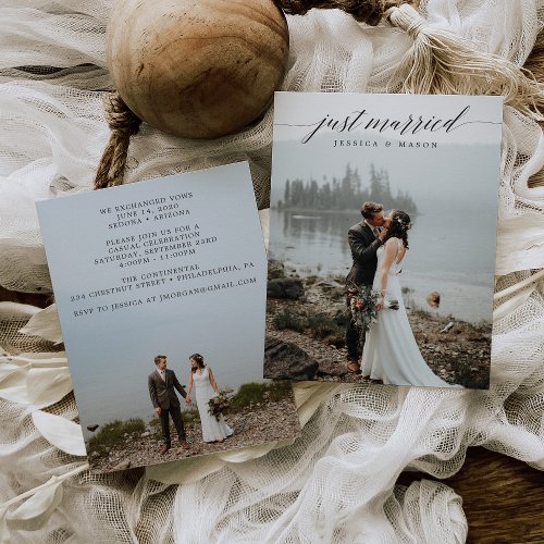 Just Married Invite Eloped Announcement