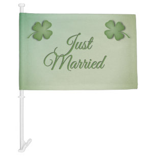 Just Married Irish Wedding Flag