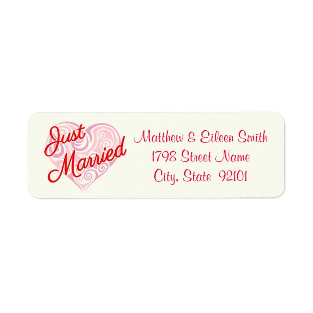 Just Married Label (Front)