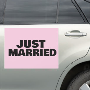 JUST MARRIED LARGE CAR MAGNET