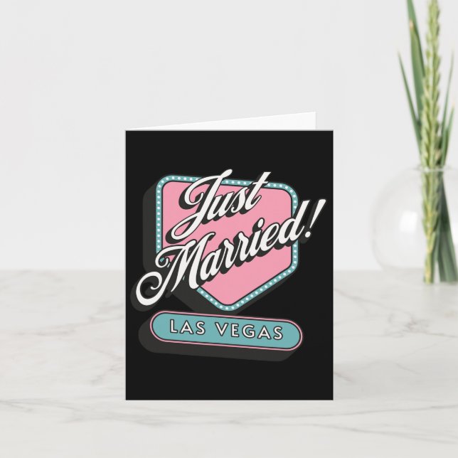 Just Married Las Vegas Wedding Bride Groom  Card (Front)