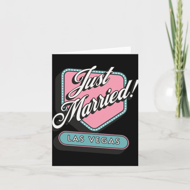 Just Married Las Vegas Wedding Bride Groom  Card (Front)