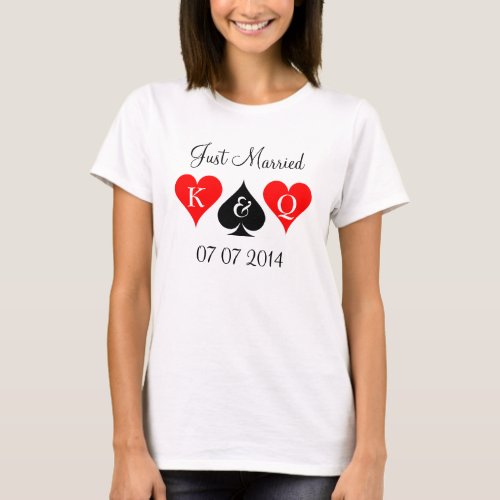 Just Married Las Vegas wedding t shirt with date