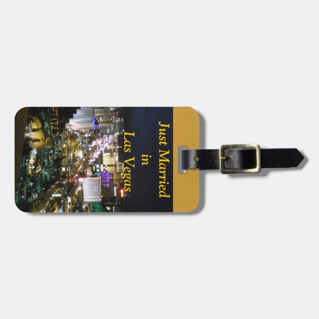 Just Married Las Vegas Weddings Luggage Tag (Front Horizontal)