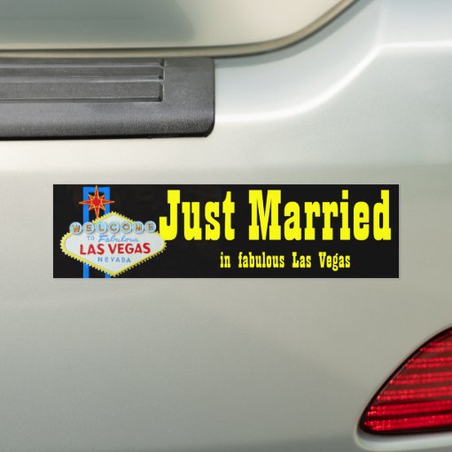 Just Married Las Vegas Sign Bumper Sticker Zazzle