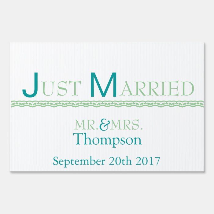 Just Married Lawn Signs