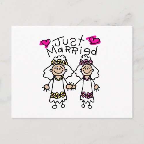 Just Married Lesbians Announcement Postcard