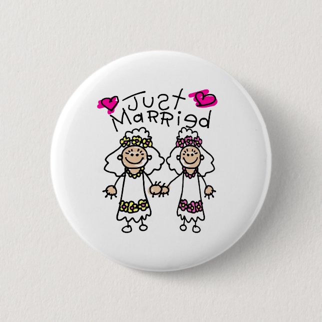 Just Married Lesbians Button (Front)