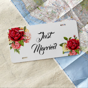 Just Married License Plate