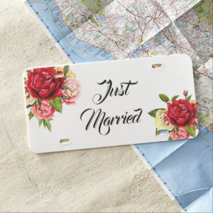 Just Married License Plate