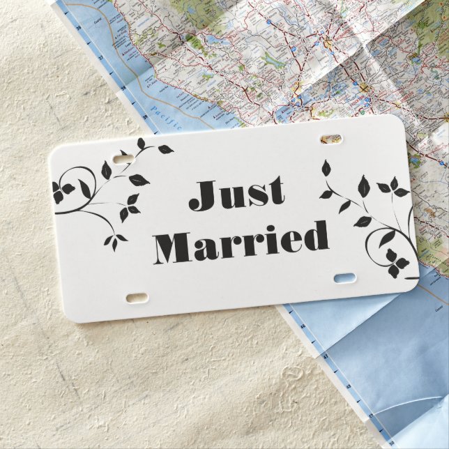 Just Married License Plate (In Situ)