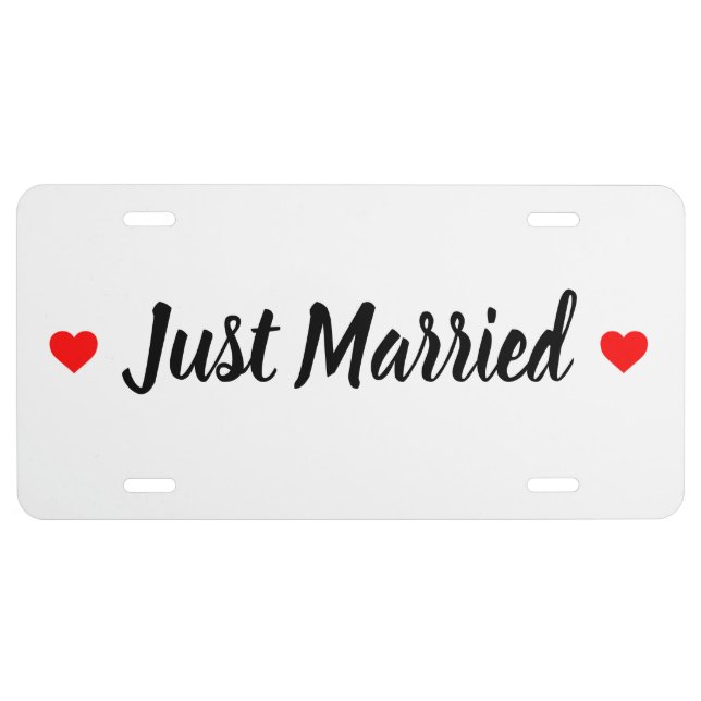 Just Married  License Plate (Front)