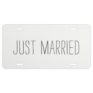 Just Married License Plate