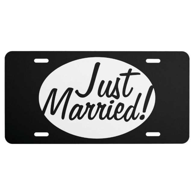 Just Married !!! License Plate (Front)