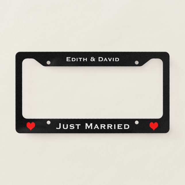 Just Married License Plate Frame (Front)