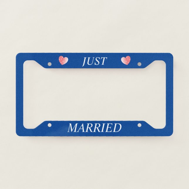 Just Married License Plate Frame (Front)