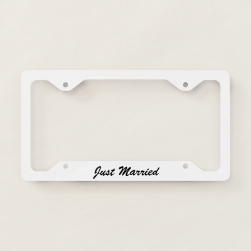 Just Married License Plate License Plate Frame