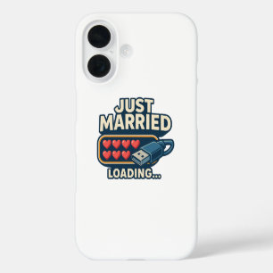 Just Married Loading – Funny Tech Wedding  iPhone 16 Case